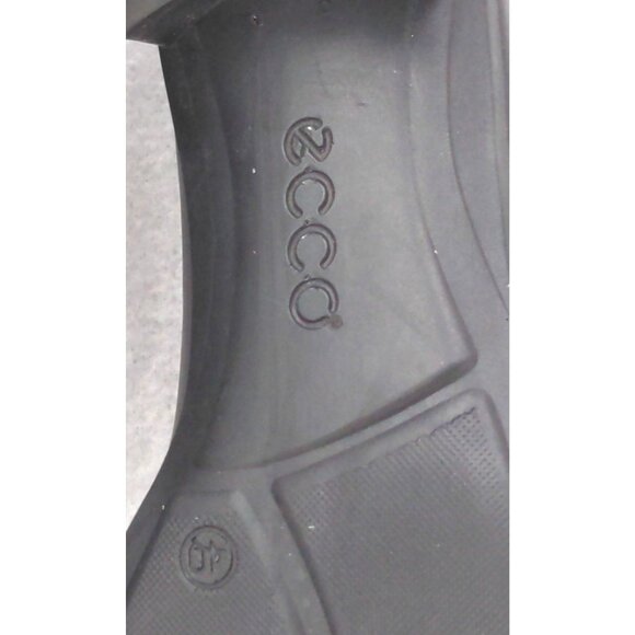 Ecco Heel Pump Women US 9 9.5 EU 40 Black Slip On Comfort Leather Career Classic - Picture 9 of 10